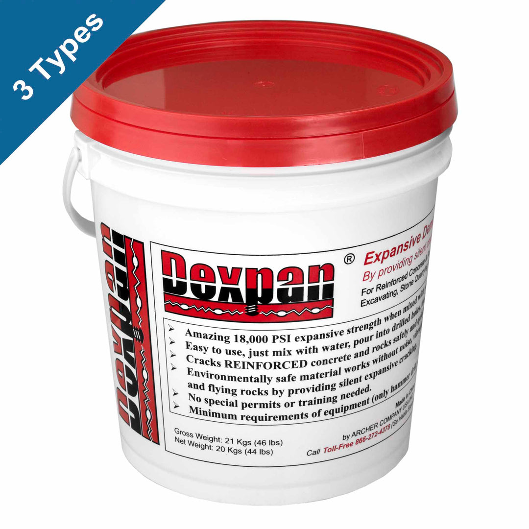 Dexpan Expansive Demolition Grout 11 lb. bucket for Rock Splitting